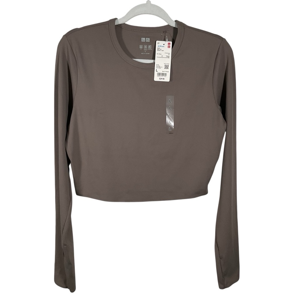 Uniqlo AIRism NWT Women’s Brown Cropped T-Shirt. Size L